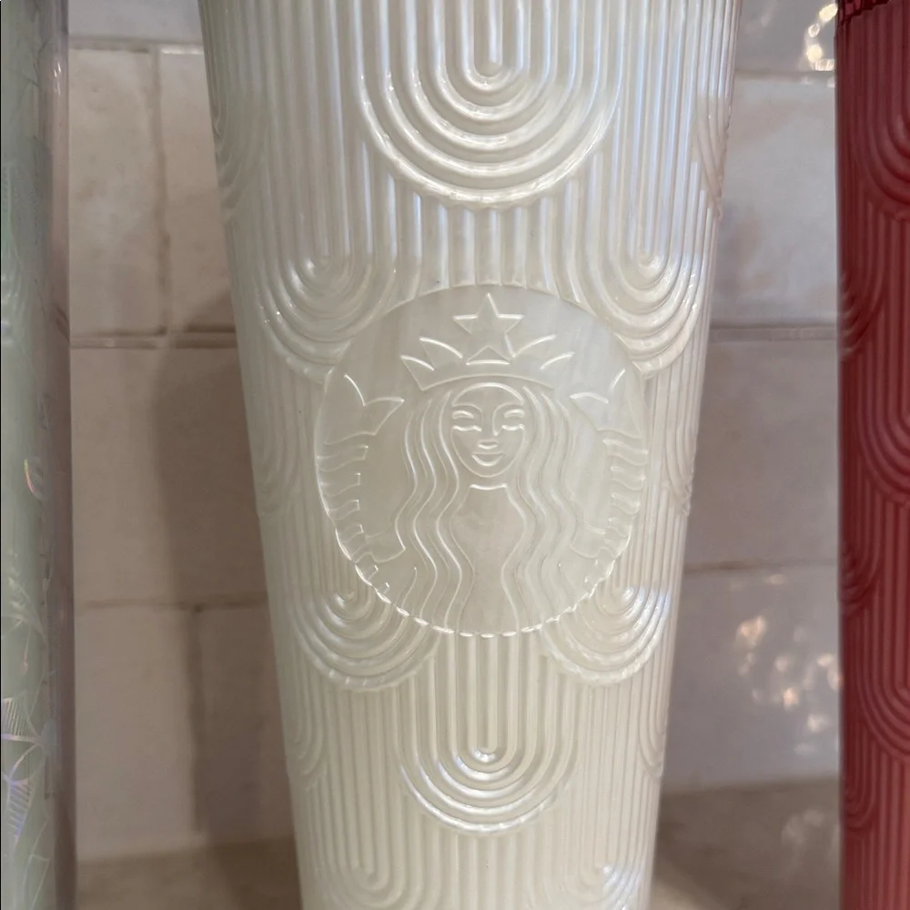 Starbucks Tumblers - Iridescent, White, Silver and Red - Picture 3 of 6